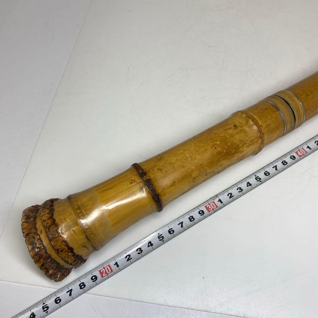 竹風在銘 銀三線尺八 約45cm 東N7-1025① 三線