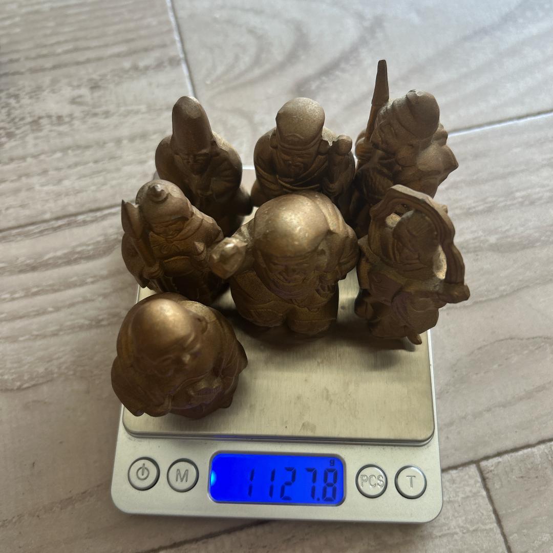 七福神 真鍮 7体セット！あわせて1127グラム！かなりずっしりとしてい