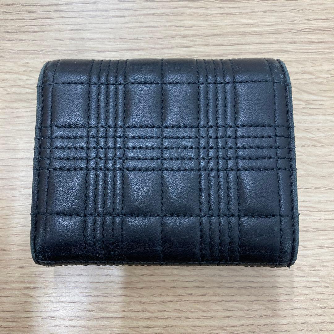 バーバリー TBロゴ キルティング 三つ折り財布 ブラック Burberry 三