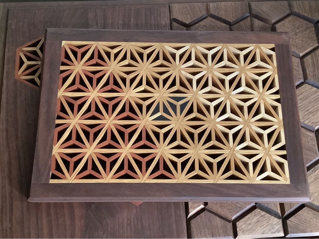 IGT天板 1ユニット 三脚用テーブル 組子細工ヘキサゴン131