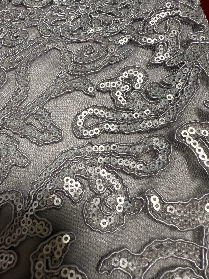 TADASHI SHOJIシルバー刺繍ドレス 美品