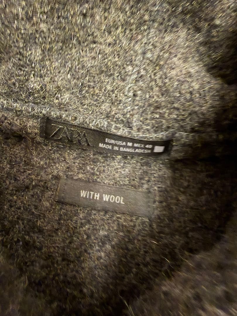 ZARA】／アワレガ酷似／フェイクファーシャツジャケット フード付き