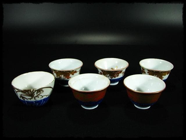 九谷 大日本永楽造 金彩 赤絵 染付 鳳凰文 龍文 茶道具 煎茶器 茶器c615