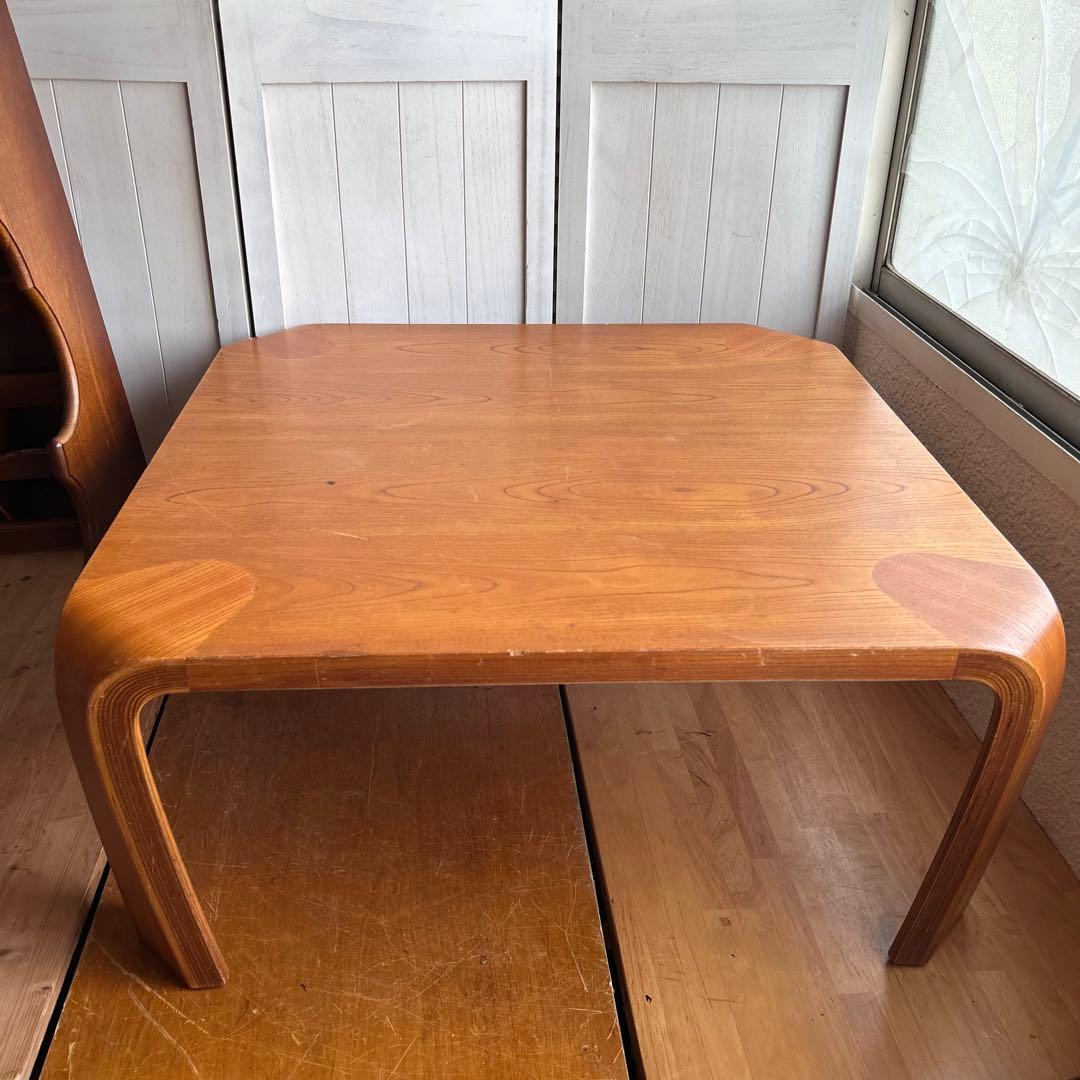 天童木工　TENDO 曲木　乾三郎　座卓　ローテーブル　天板75cm×75cm