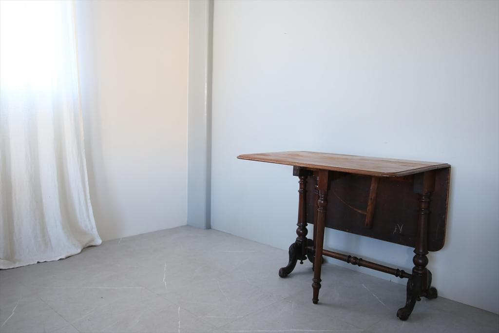 英国アンティーク木製ゲートレッグテーブル/ダイニング机/バタフライ(92-148