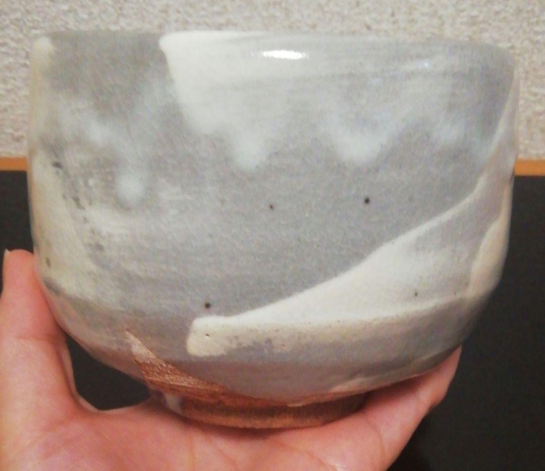 虎渓山 水月窯 桔梗絵 美濃焼 茶碗 共箱 共布 茶道具