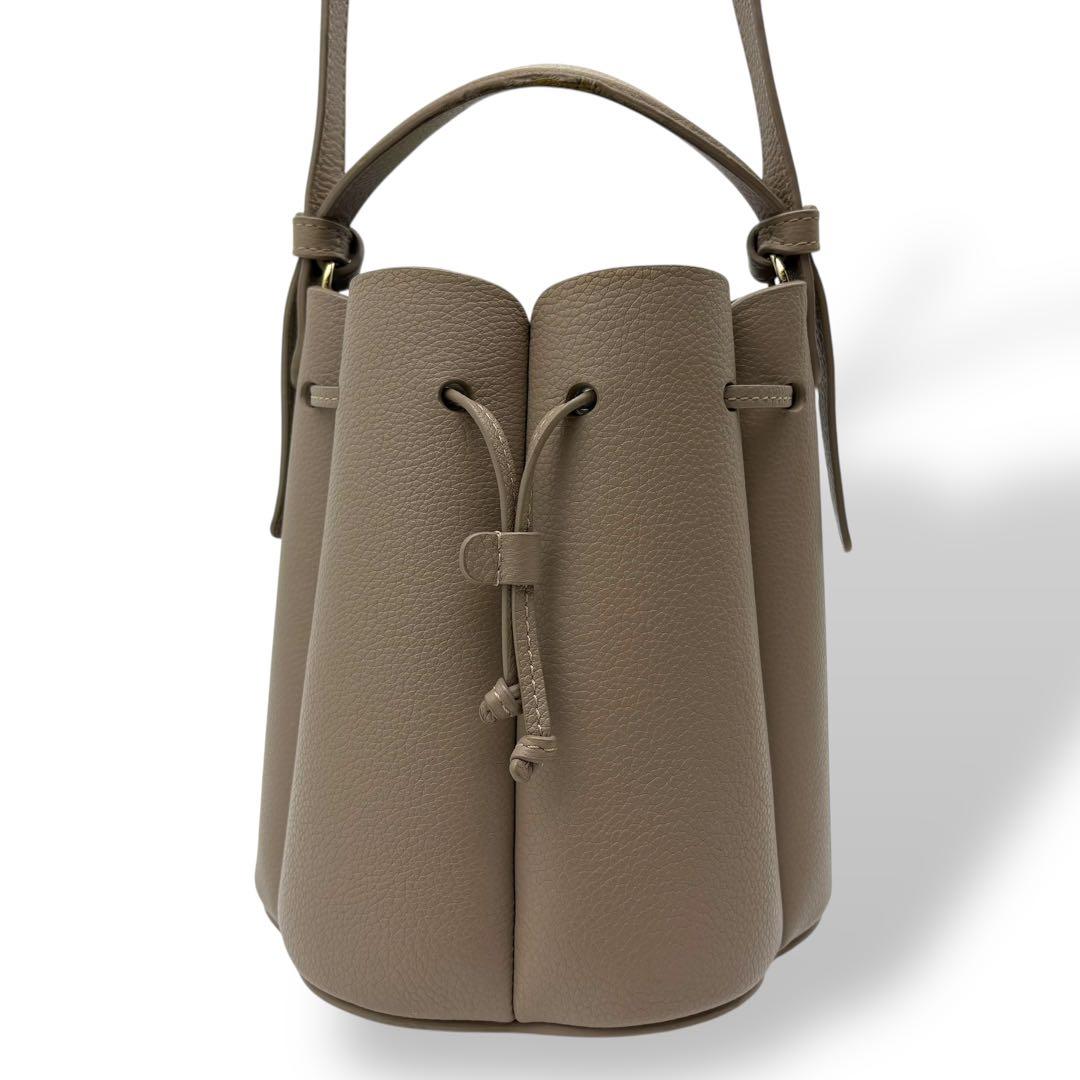 専用 ポレーヌ ショルダーバッグ カヌレバッグ 斜め掛け レザー グレー系