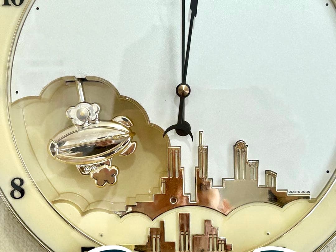 平成5年からくり時計　長針と短針が踊る　4MH689 リズム時計スモールワールド