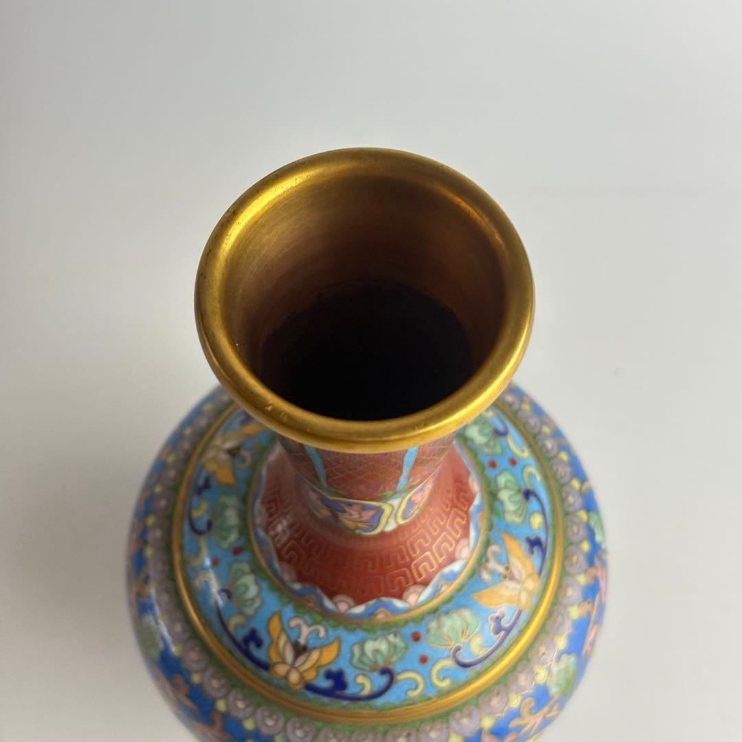 中国 古美術 花器 花入 花瓶 七宝焼 景泰藍