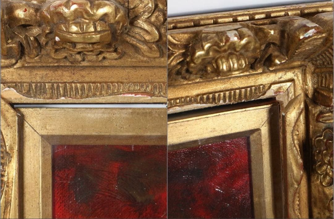 【約F30号】模写 鴨居玲「踊り候え」1974年制作 油彩画 額装品 油絵 特大