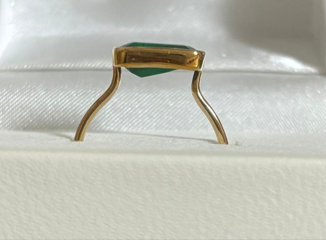 天然石　エメラルド　10金　リング　12.5号