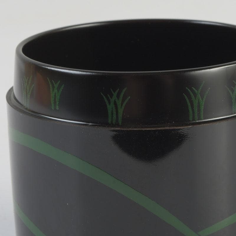 茶道具 山中塗 中村宗悦作 即中斎好写 蛍早苗蒔絵 雪吹棗 共布共箱