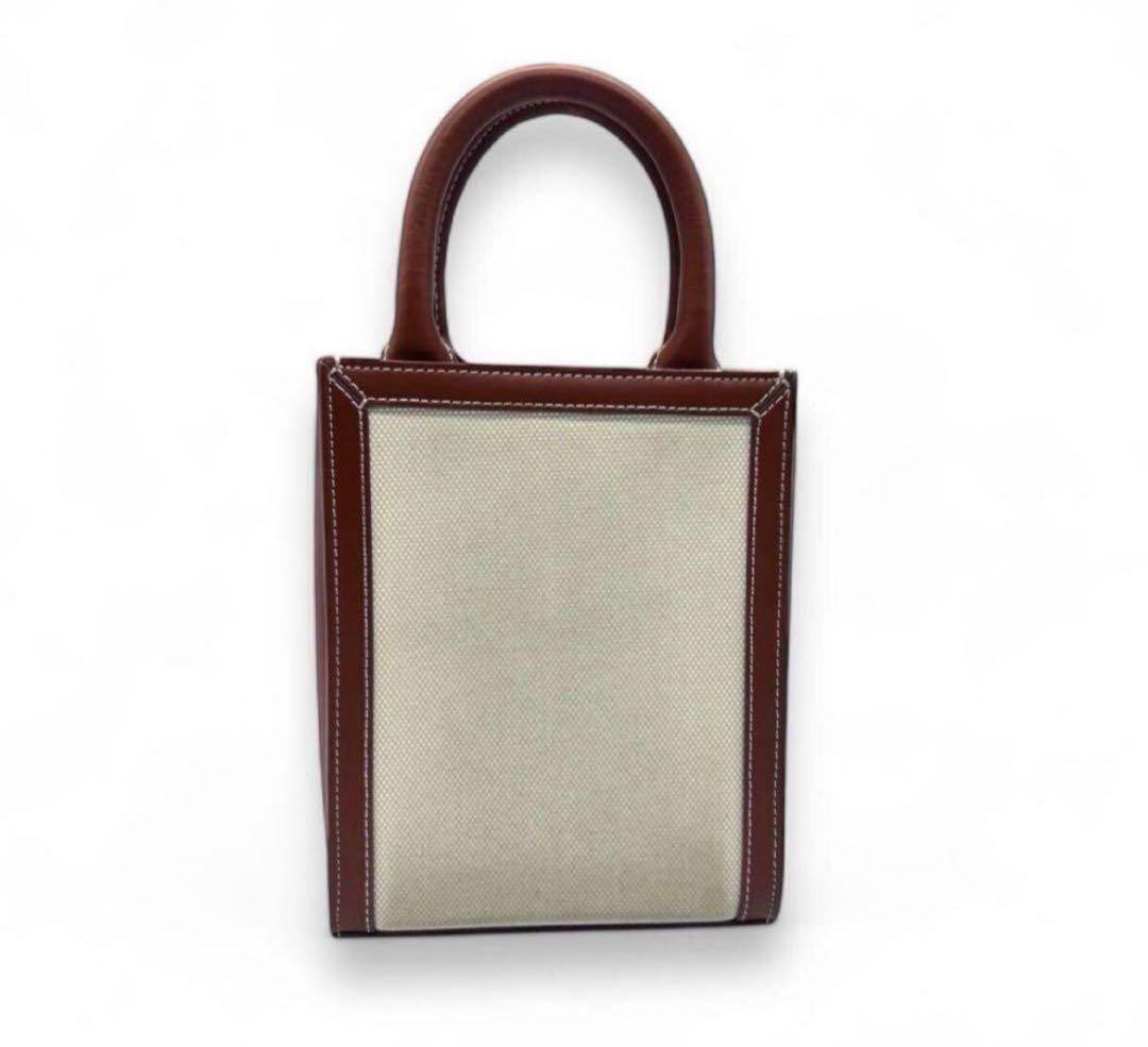 CELINE ミニ バーティカル カバ キャンバス 2WAY ハンドバッグ