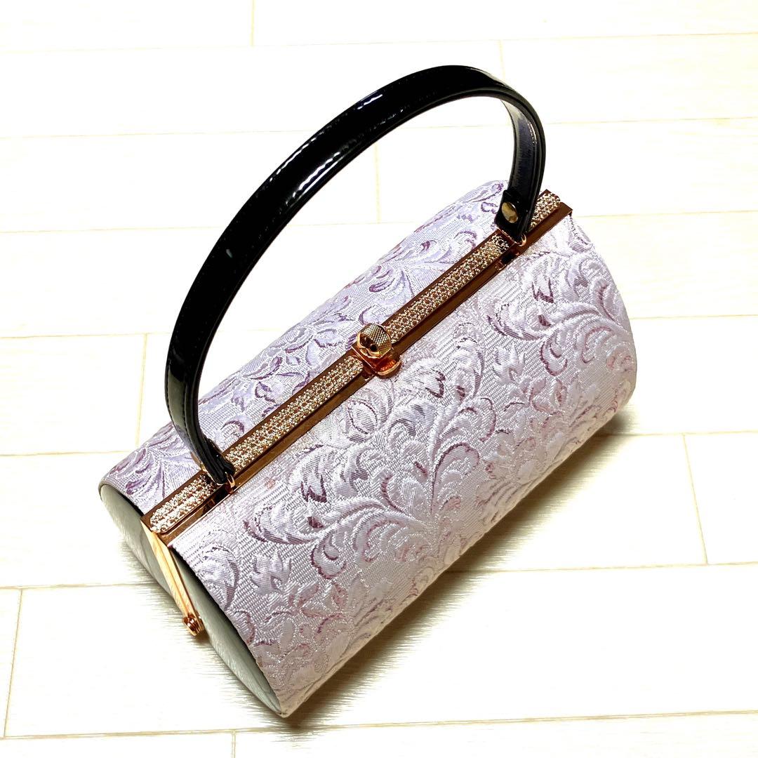 《美品》草履バッグセット　ふくれ織　ジャガード　ローブデコルテ調　成人式