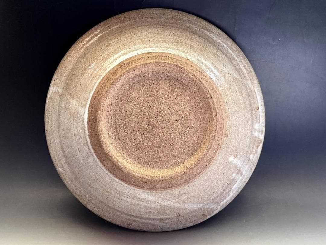 大皿□絵唐津笹紋皿 唐草 飾り皿 料理皿 粉引 古美術