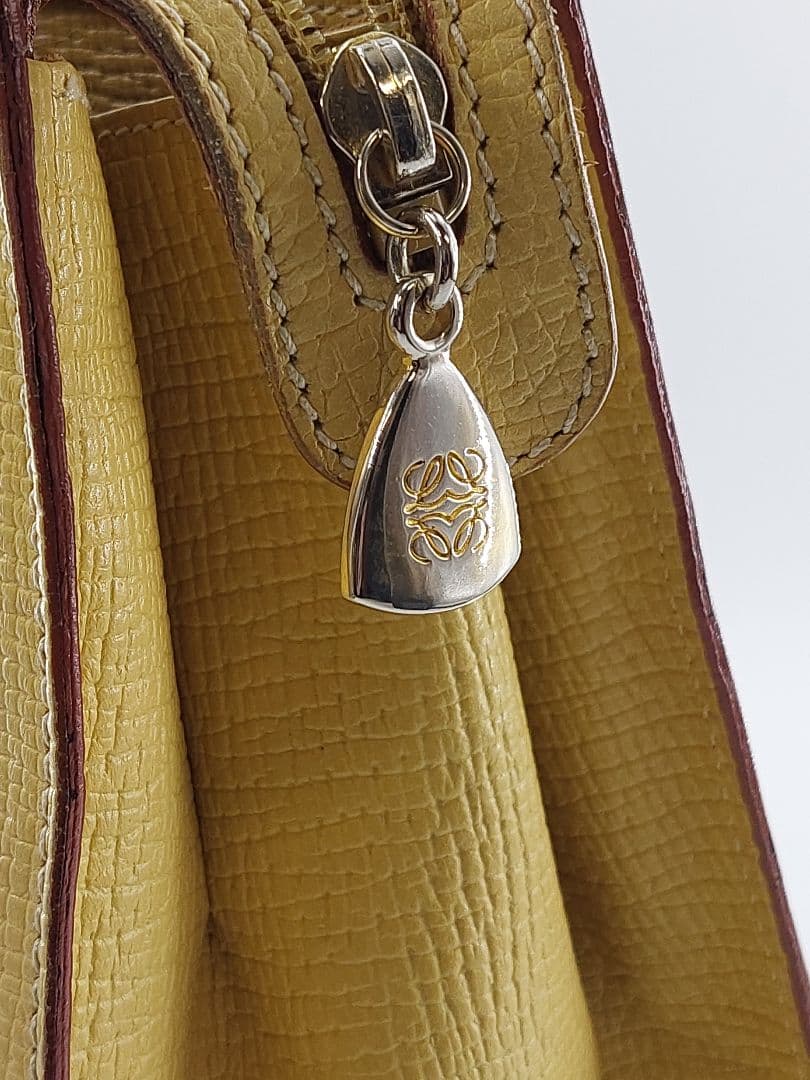 ヴィンテージ ロエベ LOEWE イエロー ハンドバッグ 現状品