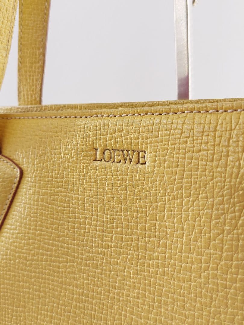 ヴィンテージ ロエベ LOEWE イエロー ハンドバッグ 現状品
