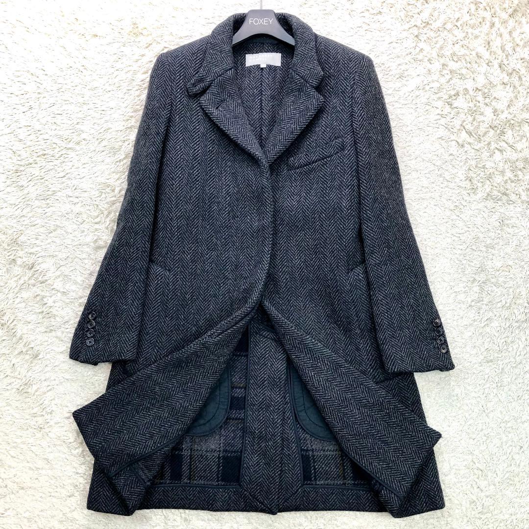 美品 マーガレットハウエル チェスターコート ヘリンボーン チェック 2