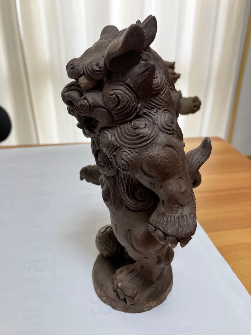 琉球　沖縄　壺屋焼　立ちシーサー二体　ヤチムン　やちむん