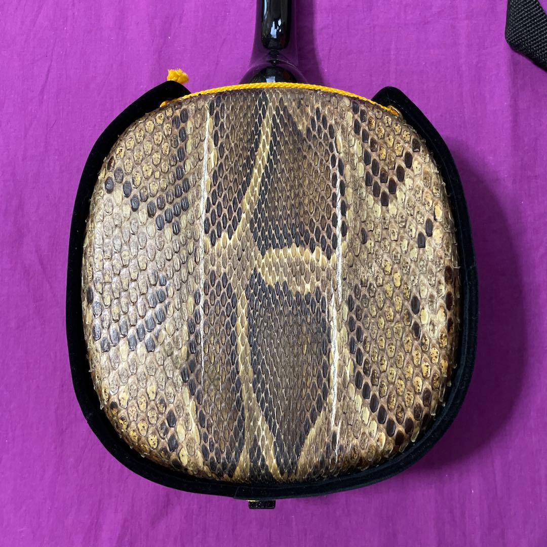 三線本体 ヘビ革 ケース付き