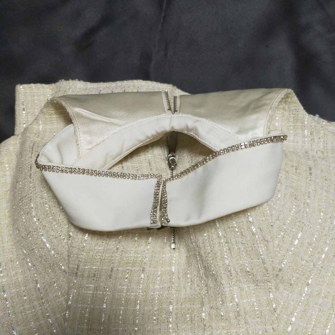 【Mサイズ】ローブドフルール 襟付き ホルター ジッパー ツイード セットアップ