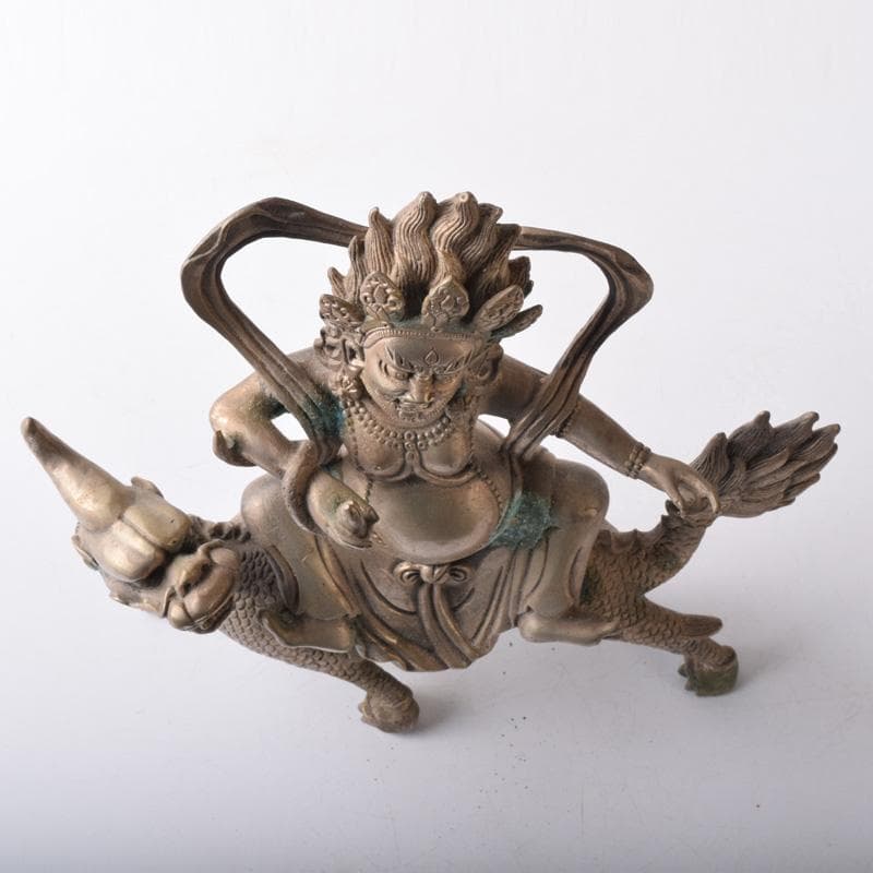 仏教美術　白銅　チベット仏　ヴァジュラパーニ　金剛手菩薩　仏像　V　7735