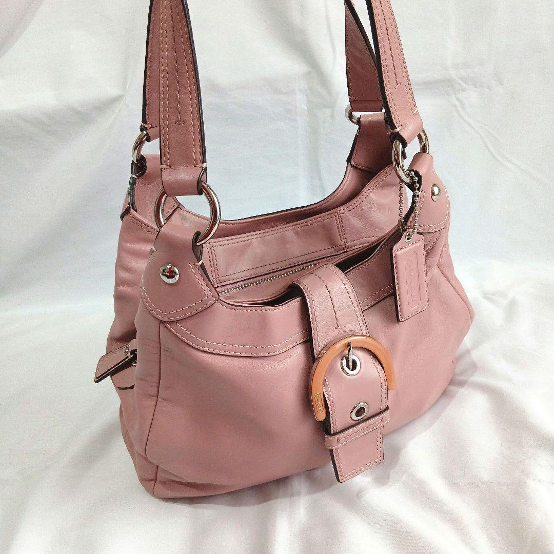 希少　コーチ　ハンド　ショルダーバッグ　ソーホー　レザー　ホーボーピンクy2k