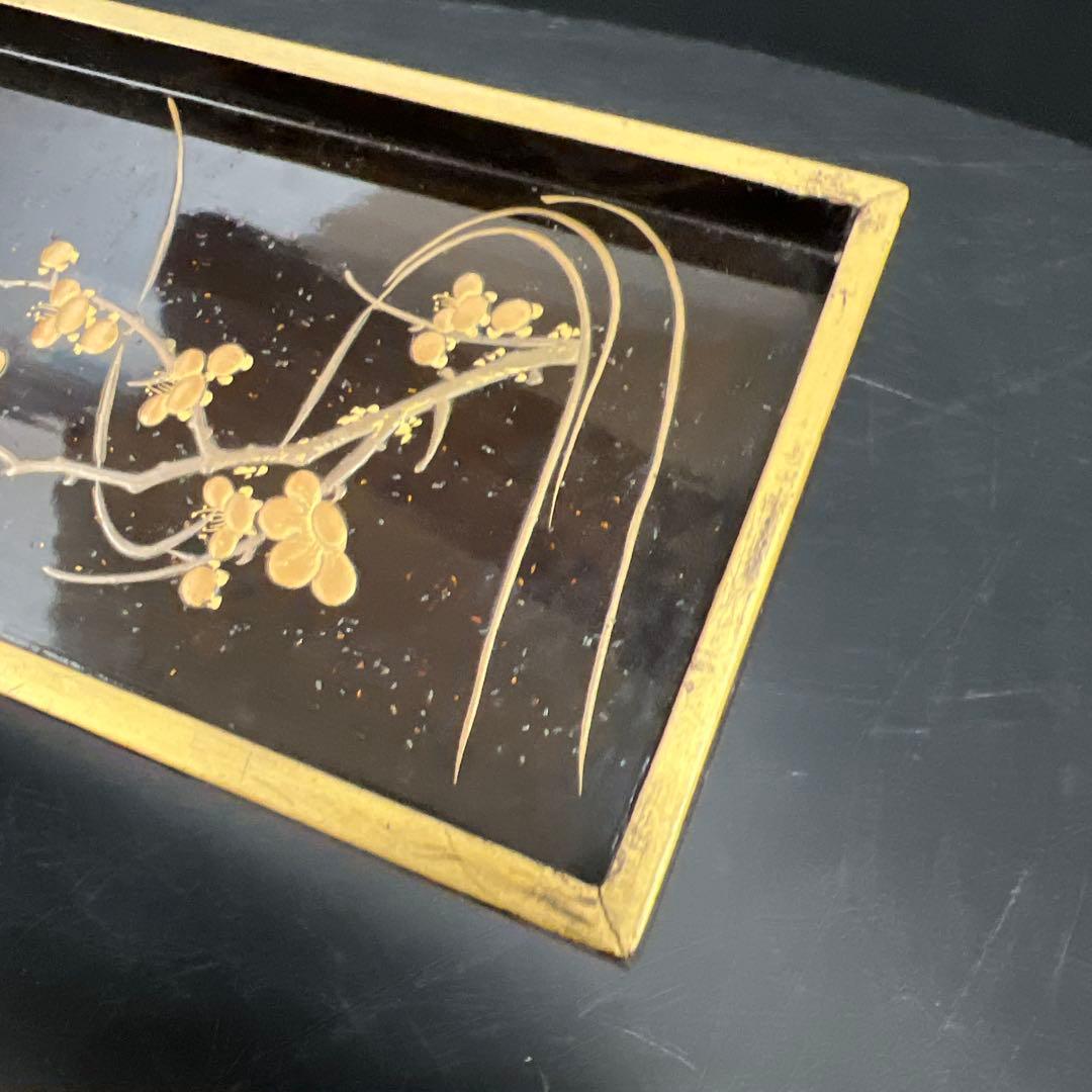 時代　木製蒔絵筆箱　縦21.5㎝　東Y7-1125☆2Fトコチ