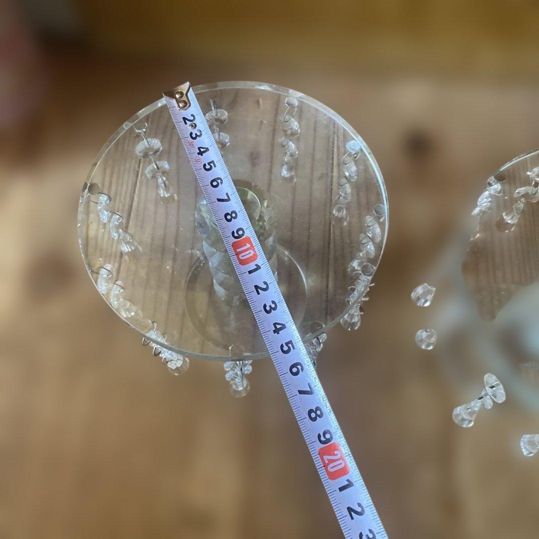 エレガント ガラス製クリスタルディスプレイスタンド2個セット