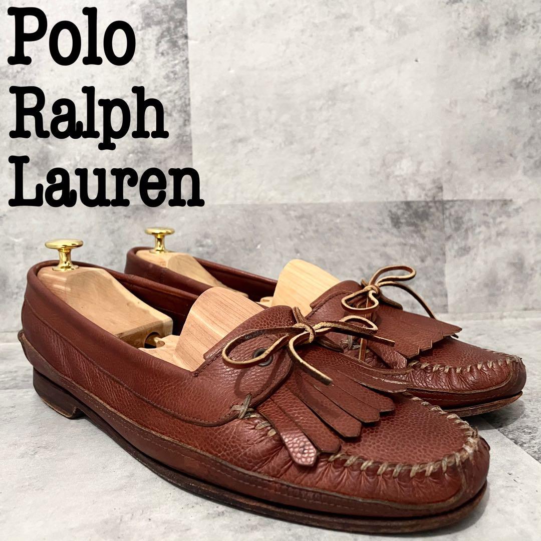 Polo Ralph Lauren ラルフローレン レザー モカシン デッキ 茶