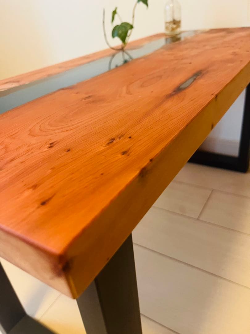 ローテーブル レジンテーブル リバーテーブル 一位の木 アイアンテーブル