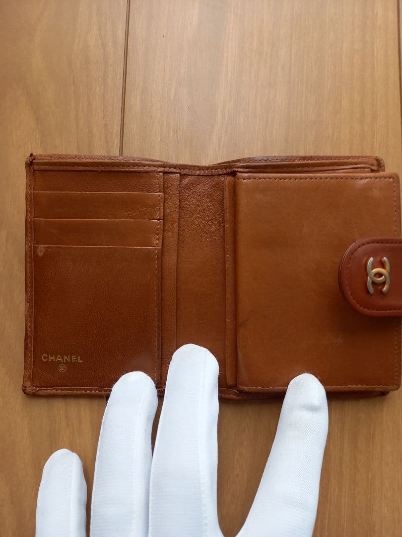 最終値下げ価格 CHANEL 折り財布 ブラウン がま口