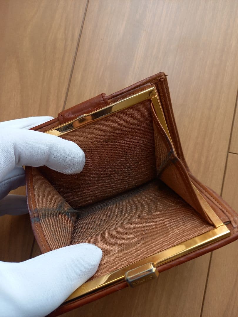 最終値下げ価格 CHANEL 折り財布 ブラウン がま口