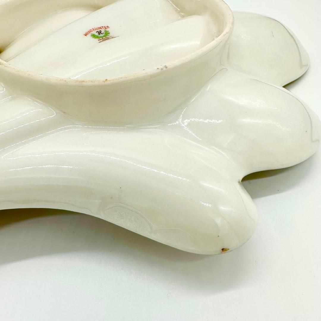 【希少】戦後・占領期 手描きシェル皿｜金彩×和柄｜ヴィンテージ 昭和レトロ