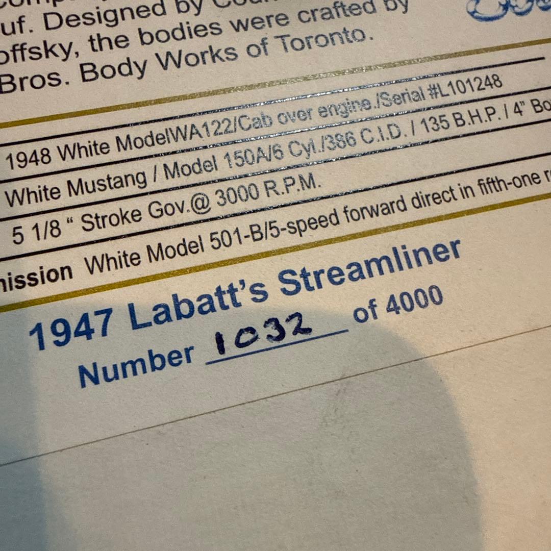 Labatt’s Streamliner 限定モデル No.1032/4000