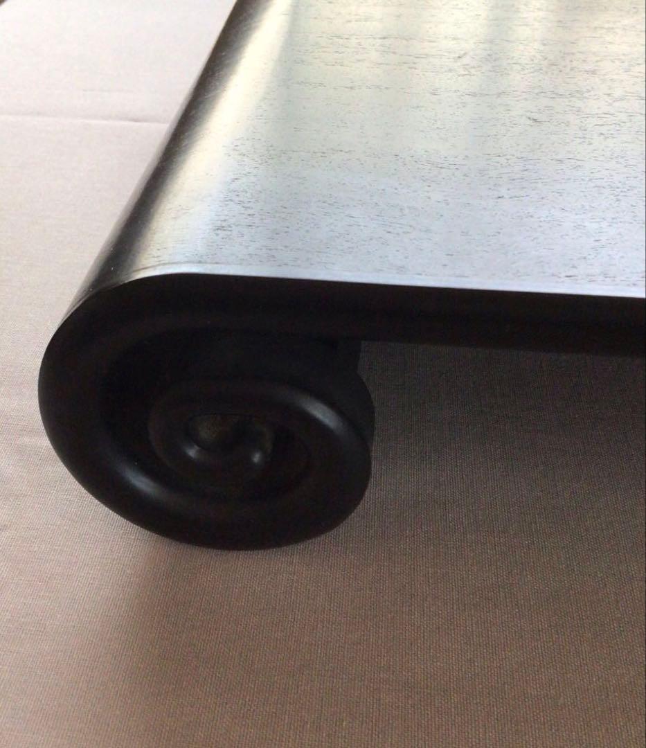 (ふじ印16号)唐木紫檀　花台　巻き足　本漆塗り　茶道具　盆栽台　ビンテージ品