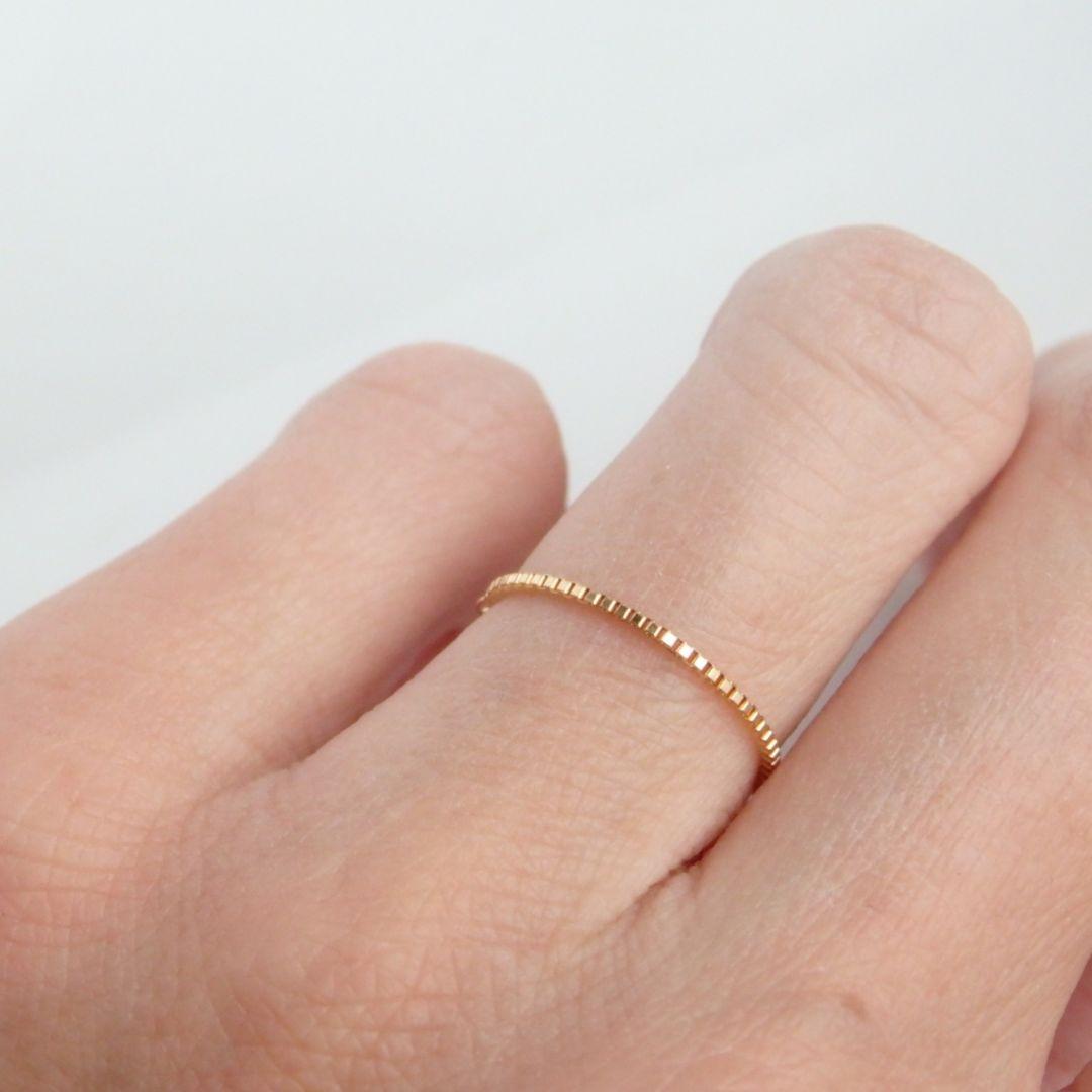 たか　k18リング　チェーンリング　ベネチアンチェーン　0.9㎜幅