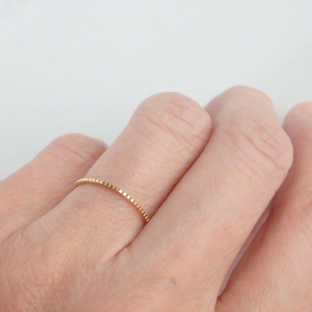 たか　k18リング　チェーンリング　ベネチアンチェーン　0.9㎜幅