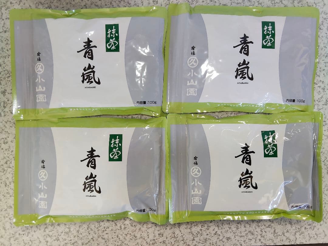 宇治 丸久小山園 抹茶 青嵐100g袋 【4袋セット】 抹茶 宇治 丸久小山園 白蓮 100g袋 （びゃくれん） 製菓 緑茶 加工用