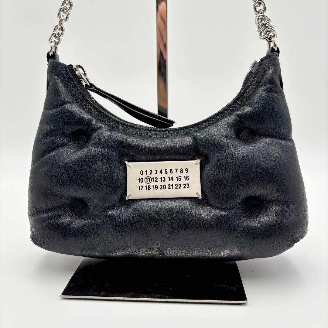 メゾンマルジェラ グラムスラム チェーンショルダーバッグ レザー ブラック