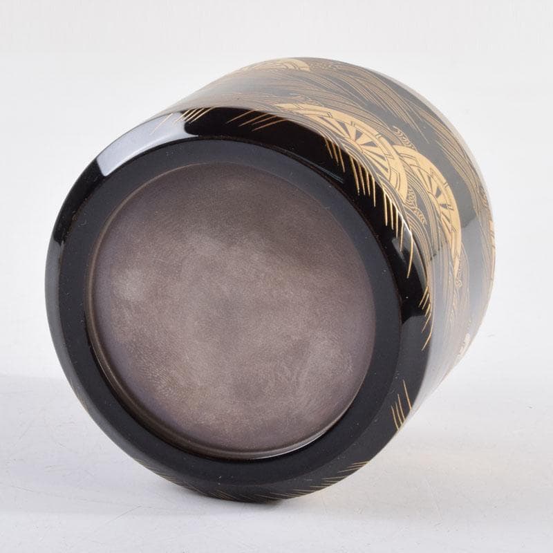 はるこ様専用 茶道具 塗師川瀬表完作 源氏車蒔絵雪吹茶入 共布共