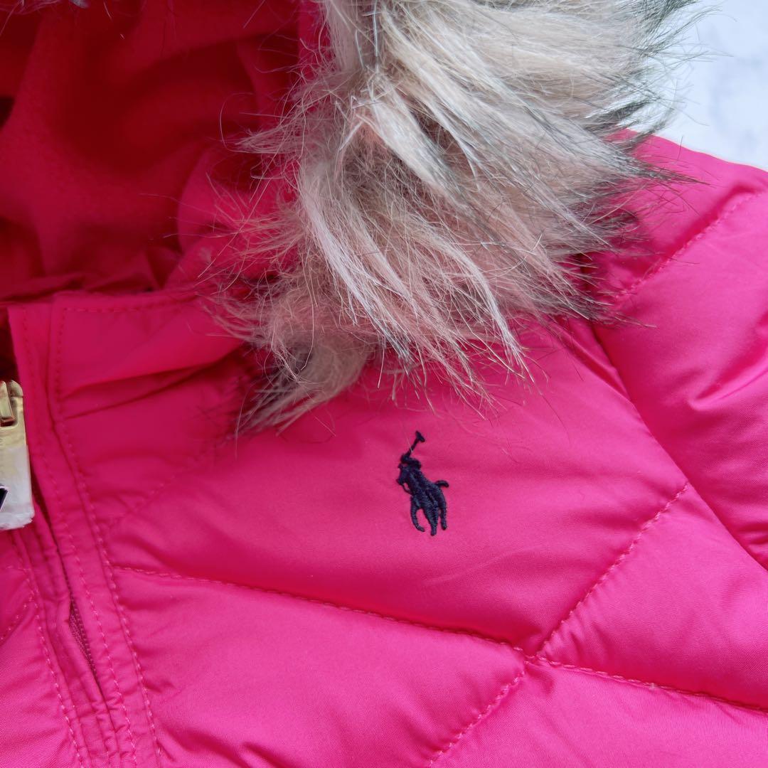 【新品】ラルフローレン ダウン ジャンプスーツ 24M 90㎝　アウター　ピンク