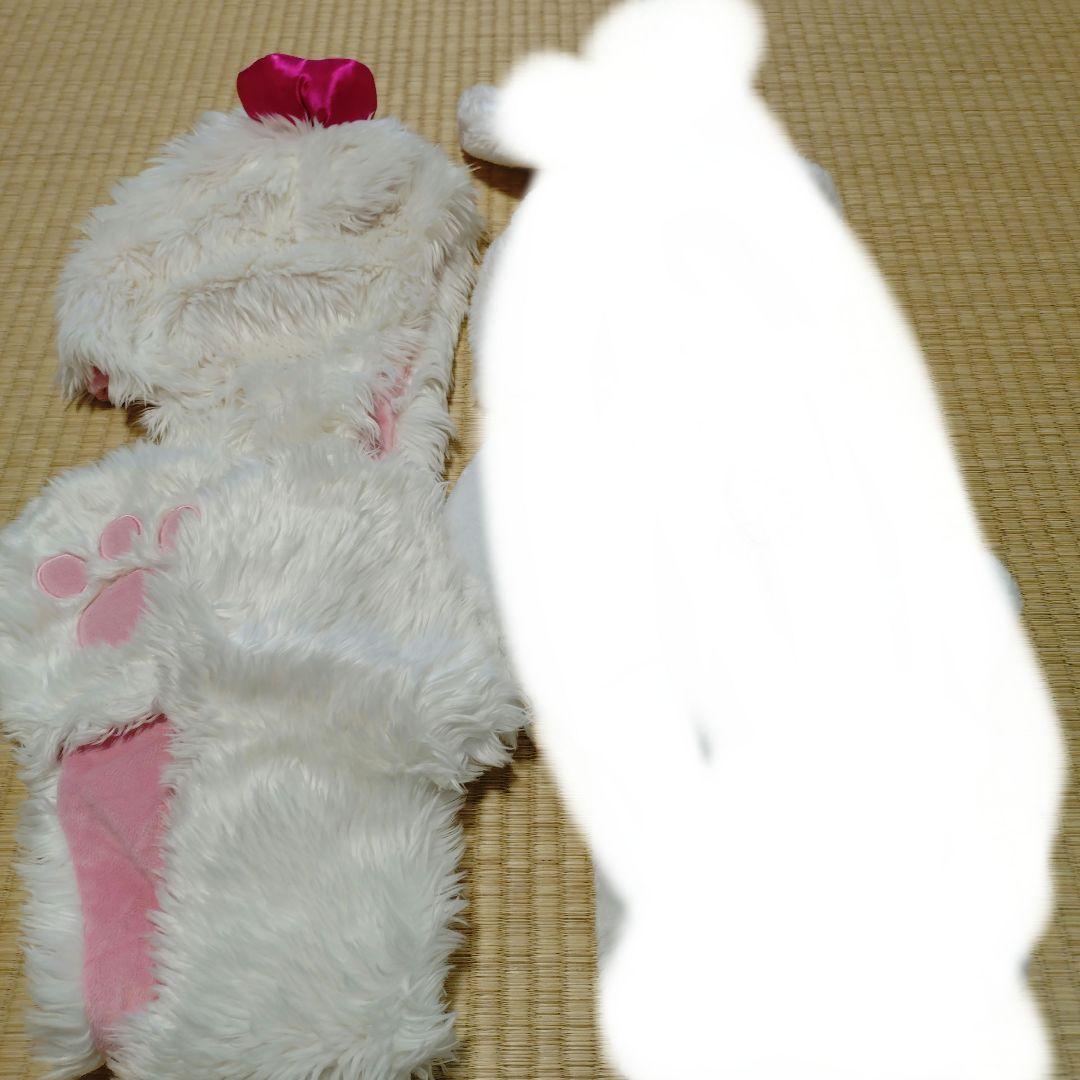 マリー耳付きファー帽子 ピンクリボン付き