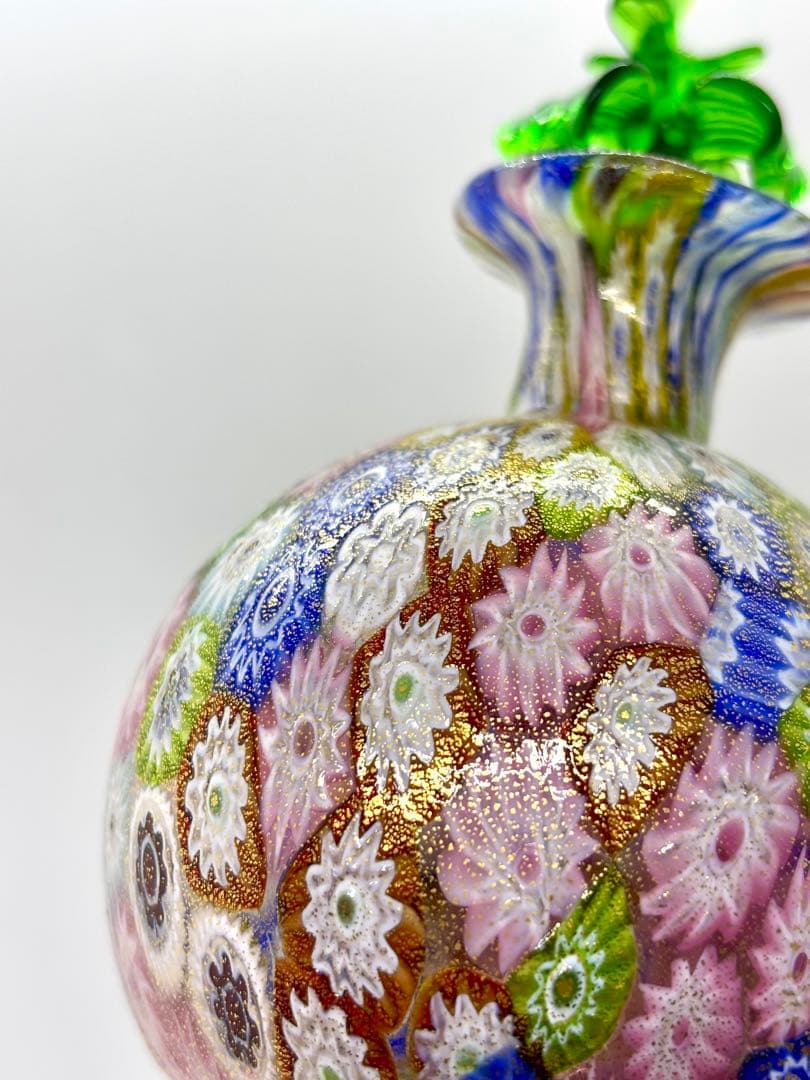 ムラノガラス ミルフィオリ香水瓶 & ボウル セット ベネチアンガラスP