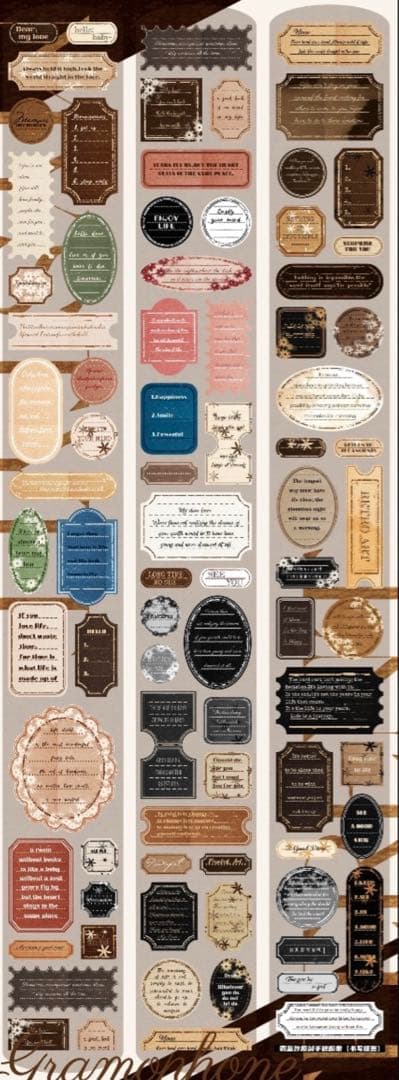 PET 书写便签 5cm×5m ダイカット加工 海外マステ ラベル 付箋