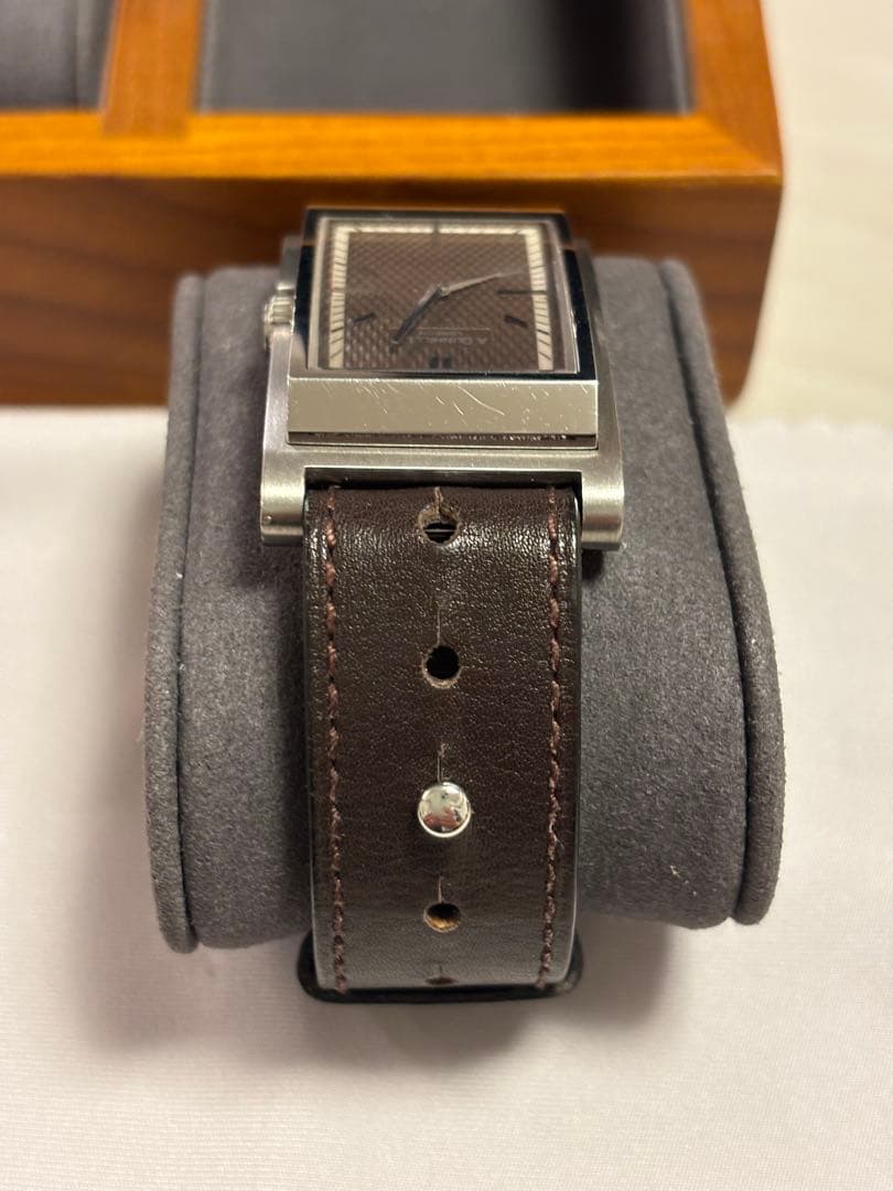 ダンヒル　ドライビングウオッチ　ウェイファー8035 ダークブラウン純正ベルト