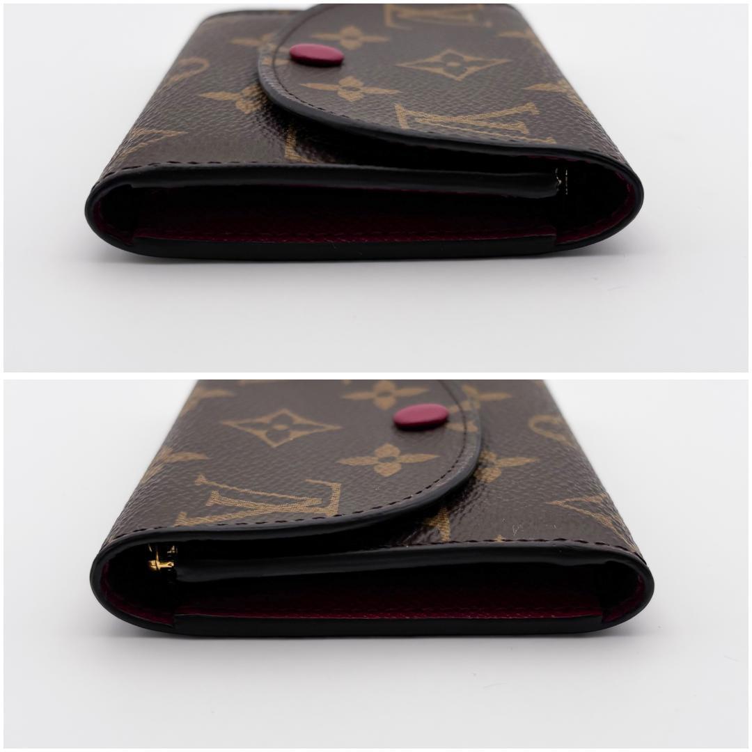 極美品】ルイヴィトン ポルトモネロザリ モノグラム 折り財布 フューシャ