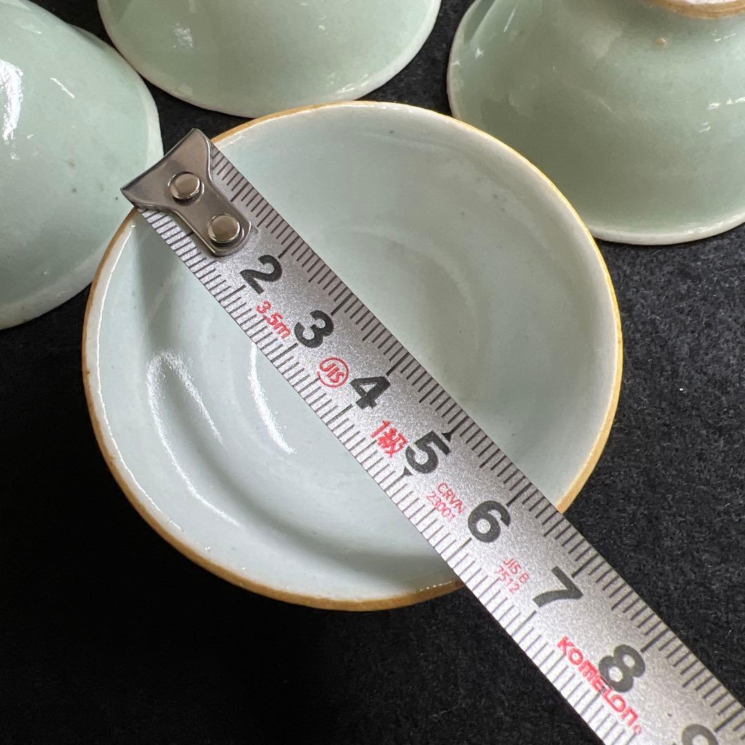 中国清朝時代 南京青磁煎茶碗10客 口径約6.5㎝ 東Y7-1208