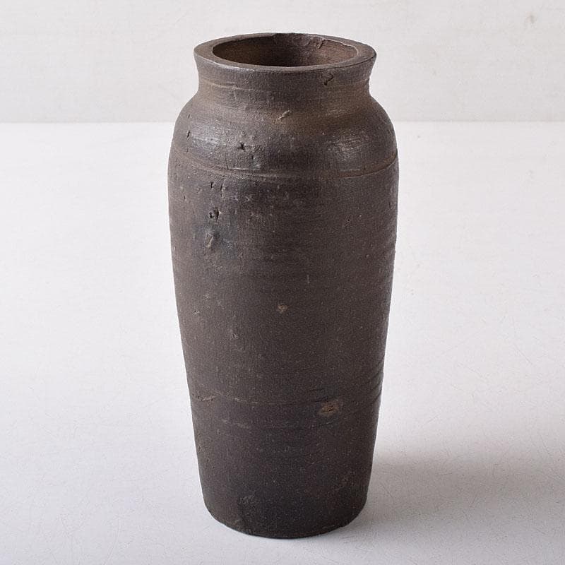 備前焼　古備前　南蛮窯　花入　書付共箱　V　R8780