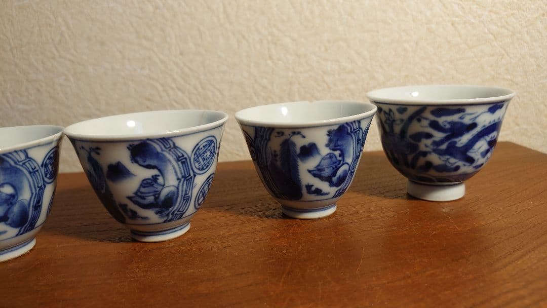 李朝 煎茶碗 染付 九谷焼 龍の図 古染付 アンティーク伊万里 5